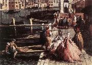 MARIESCHI, Michele The Grand Canal at San Geremia (detail) sg oil painting reproduction